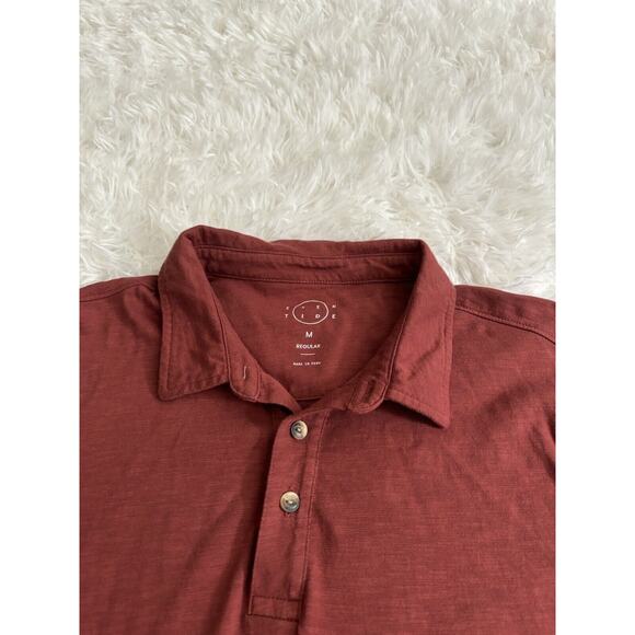 Even Tide Men’s Sz. M Burnt Orange/ Red Knit Polo. Excellent Condition - Picture 3 of 11
